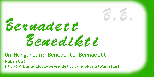 bernadett benedikti business card